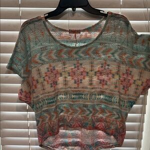 Love J Multicolor Patterned Crop Top